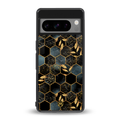 black blue tile marble back phone cover | glass case for google pixel 8 pro