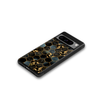 black blue tile marble back phone cover | glass case for google pixel 8 pro