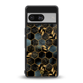 black blue tile marble back phone cover | glass case for Google Pixel 8