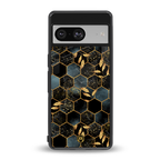 black blue tile marble back phone cover | glass case for Google Pixel 8