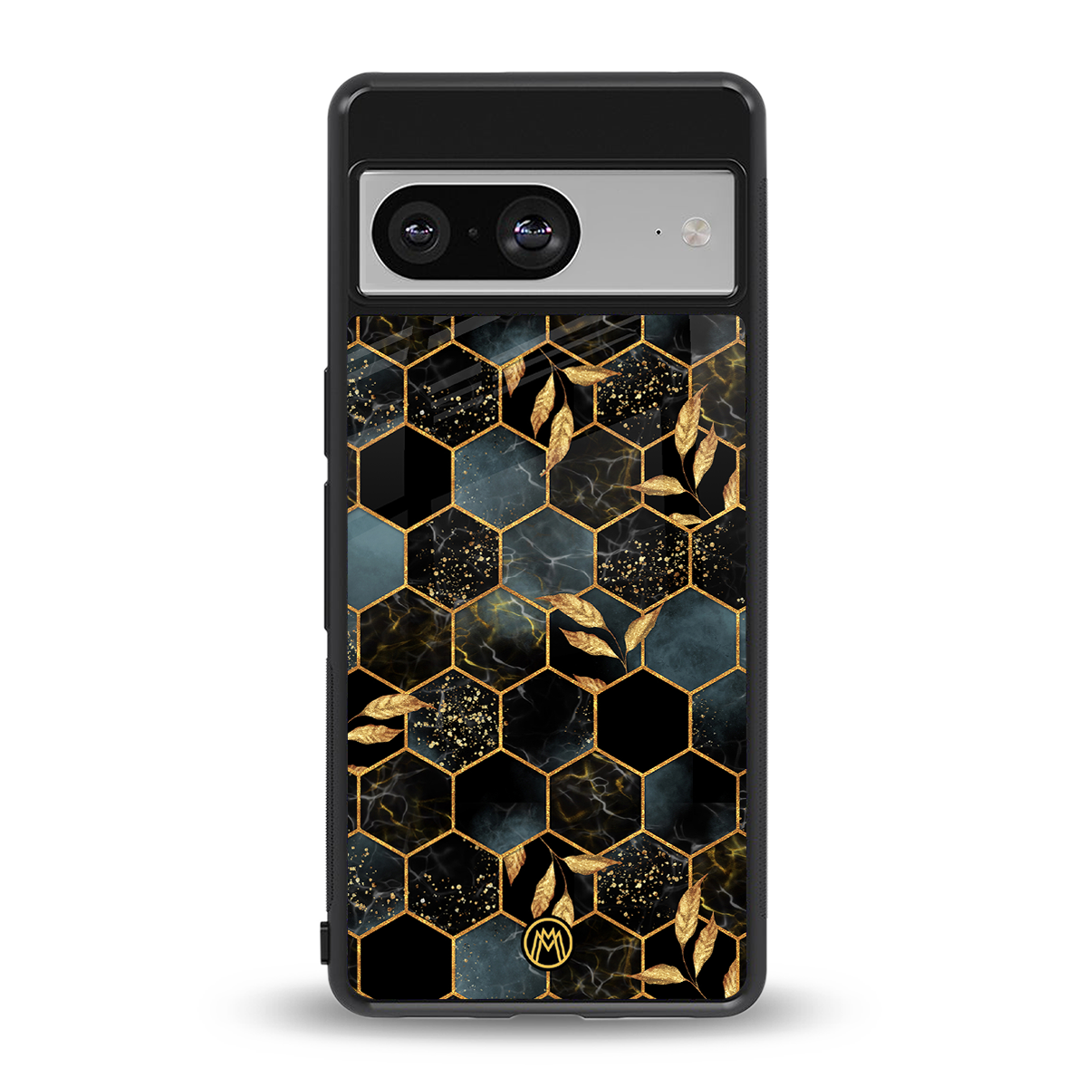 black blue tile marble back phone cover | glass case for Google Pixel 8