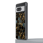black blue tile marble back phone cover | glass case for Google Pixel 8