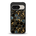 black blue tile marble back phone cover | glass case for google pixel 9