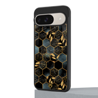 black blue tile marble back phone cover | glass case for google pixel 9