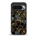 black blue tile marble back phone cover | glass case for google pixel 9 pro