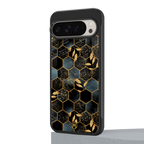 black blue tile marble back phone cover | glass case for google pixel 9 pro