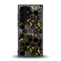 black blue tile marble back phone cover | glass case for samsung galaxy s23 ultra