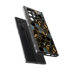 black blue tile marble back phone cover | glass case for samsung galaxy s23 ultra