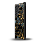 black blue tile marble back phone cover | glass case for samsung galaxy s24 ultra