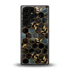 black blue tile marble back phone cover | glass case for samsung galaxy s25 ultra