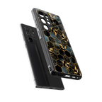 black blue tile marble back phone cover | glass case for samsung galaxy s25 ultra