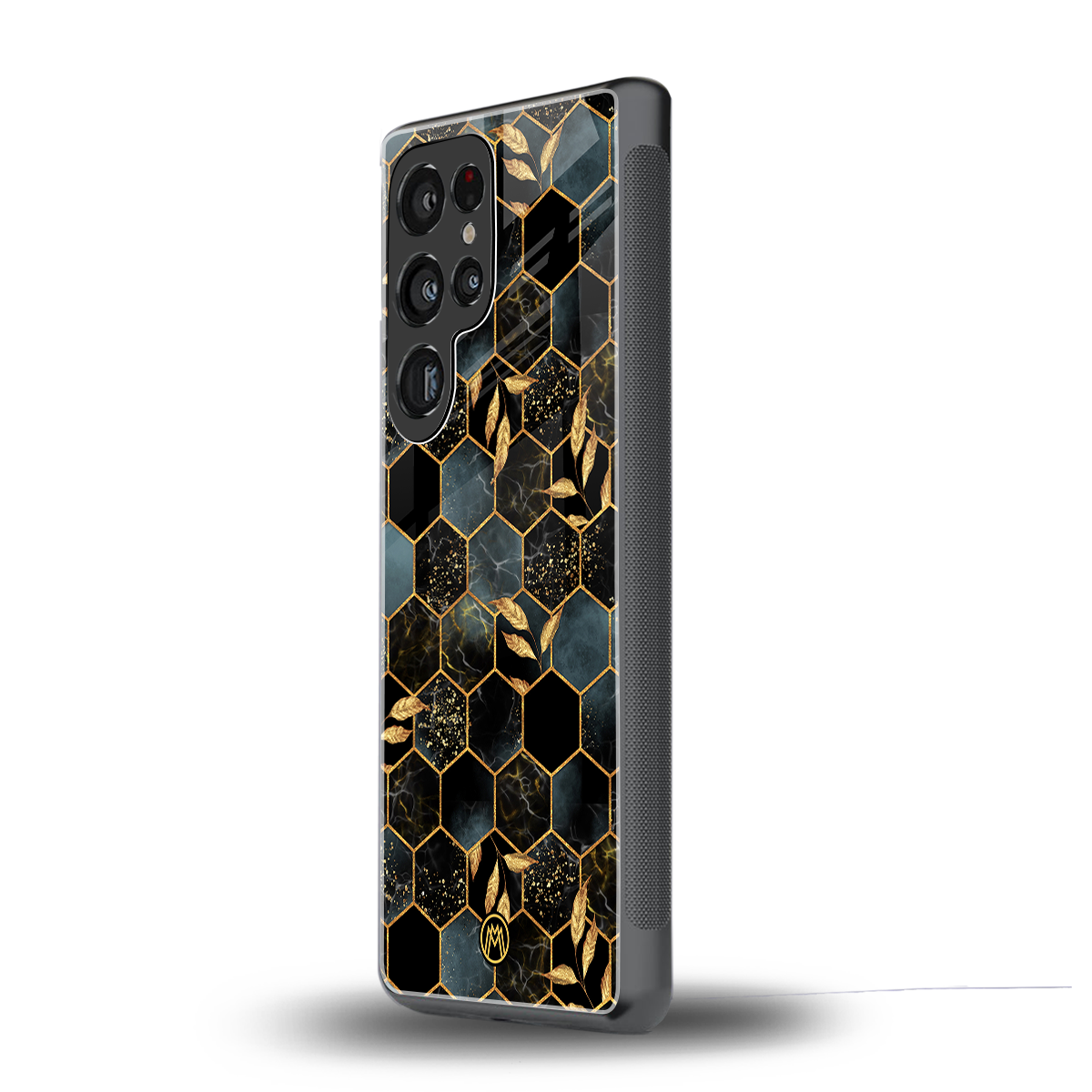 black blue tile marble back phone cover | glass case for samsung galaxy s25 ultra