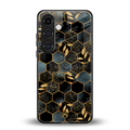 black blue tile marble back phone cover | glass case for samsung galaxy s24