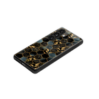 black blue tile marble back phone cover | glass case for samsung galaxy s24 plus
