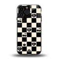 black cherries check pattern back phone cover | glass case for iphone 13 pro max