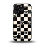 black cherries check pattern back phone cover | glass case for iphone 13 pro