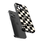 black cherries check pattern back phone cover | glass case for iphone 13 pro