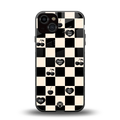 black cherries check pattern back phone cover | glass case for iphone 13