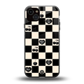 black cherries check pattern back phone cover | glass case for iphone 14 plus