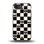 black cherries check pattern back phone cover | glass case for iphone 16e