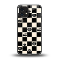 black cherries check pattern back phone cover | glass case for nothing phone 1