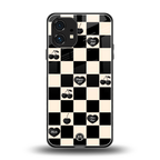 black cherries check pattern back phone cover | glass case for nothing phone 1