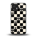 black cherries check pattern back phone cover | glass case for nothing phone 2
