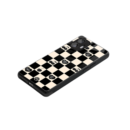 black cherries check pattern back phone cover | glass case for nothing phone 2