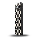 black cherries check pattern back phone cover | glass case for oneplus nord 4