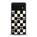black cherries check pattern back phone cover | glass case for google pixel 6 pro