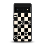 black cherries check pattern back phone cover | glass case for google pixel 6 pro