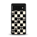 black cherries check pattern back phone cover | glass case for google pixel 6