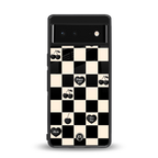 black cherries check pattern back phone cover | glass case for Google Pixel 6A