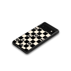 black cherries check pattern back phone cover | glass case for google pixel 6