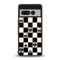 black cherries check pattern back phone cover | glass case for google pixel 7 pro
