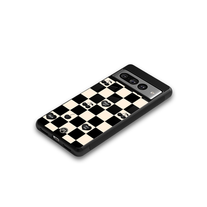 black cherries check pattern back phone cover | glass case for google pixel 7 pro
