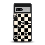 black cherries check pattern back phone cover | glass case for Google Pixel 7