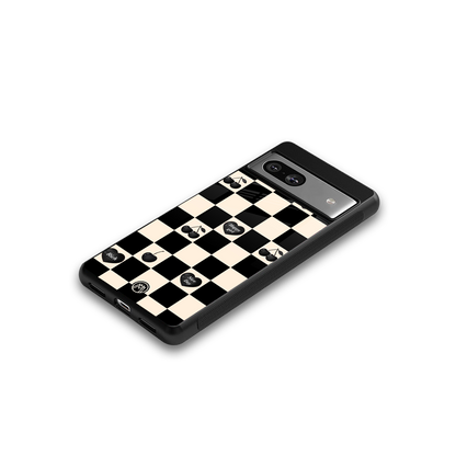 black cherries check pattern back phone cover | glass case for Google Pixel 7A