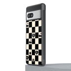 black cherries check pattern back phone cover | glass case for Google Pixel 7
