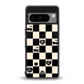 black cherries check pattern back phone cover | glass case for google pixel 8 pro