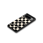 black cherries check pattern back phone cover | glass case for google pixel 8 pro