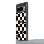 black cherries check pattern back phone cover | glass case for google pixel 8 pro