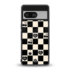 black cherries check pattern back phone cover | glass case for Google Pixel 8