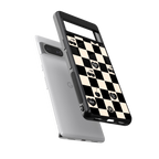 black cherries check pattern back phone cover | glass case for Google Pixel 8