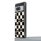 black cherries check pattern back phone cover | glass case for Google Pixel 8