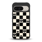 black cherries check pattern back phone cover | glass case for google pixel 9