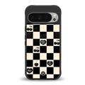 black cherries check pattern back phone cover | glass case for google pixel 9 pro
