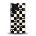 black cherries check pattern back phone cover | glass case for samsung galaxy s23 ultra