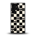 black cherries check pattern back phone cover | glass case for samsung galaxy s25 ultra