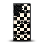 black cherries check pattern back phone cover | glass case for samsung galaxy s25 ultra